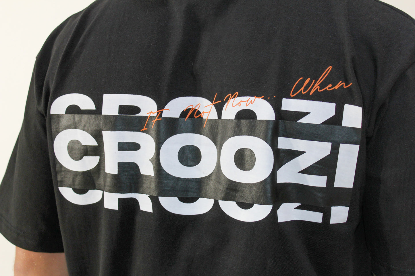 'Croozi Croozi Croozi' Black Boxy Tee