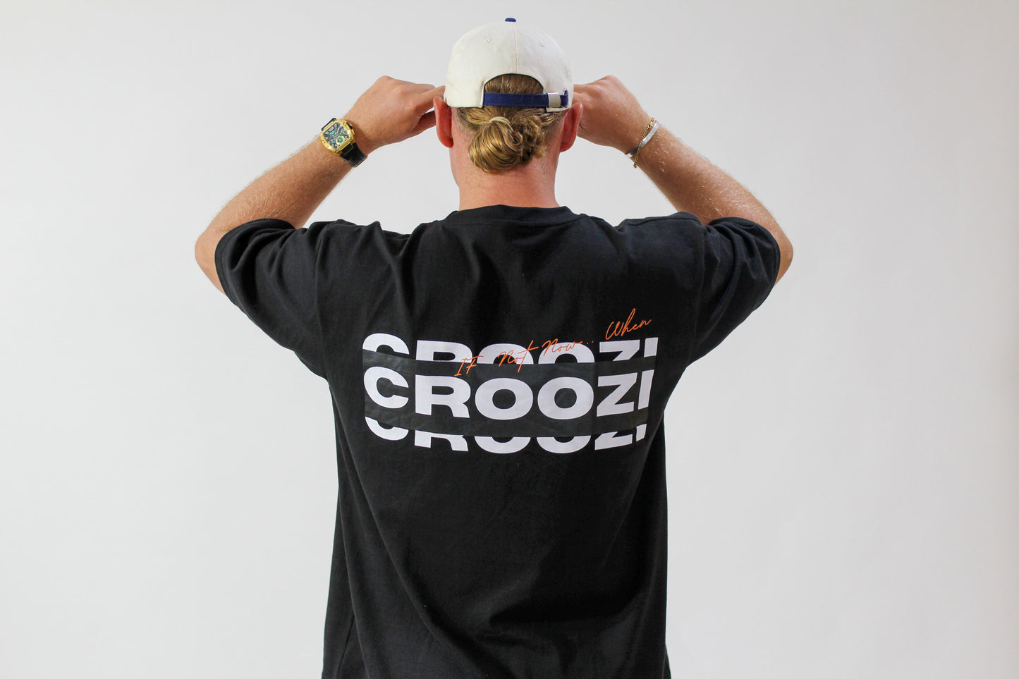 'Croozi Croozi Croozi' Black Boxy Tee